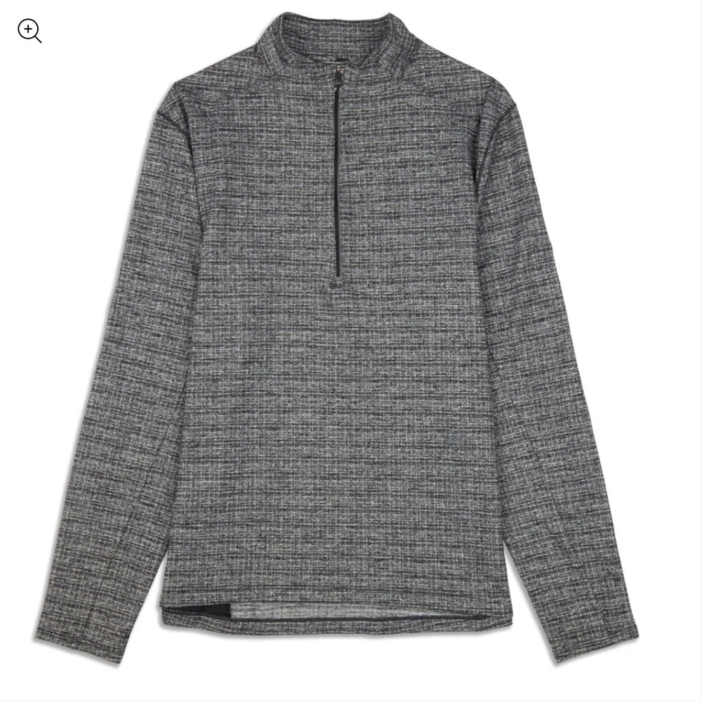 Lululemon Surge Warm 1/2 Zip Men’s Large Black White Pullover LM3BJ8S